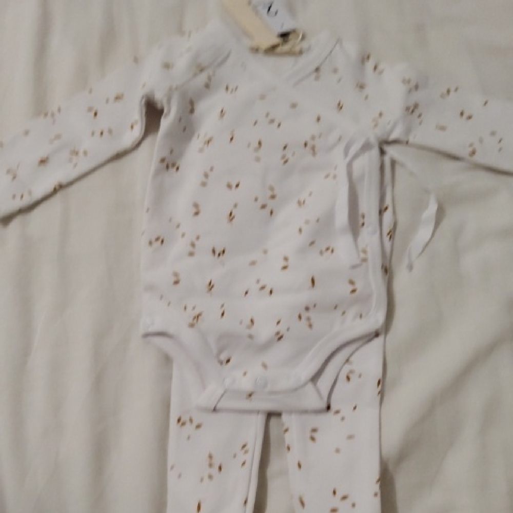 White Patterned Kids One Piece